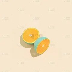 在明亮的米色背景上涂上有机鲜橙色的创意夏季氛围。简约的水果理念，抽象的健康食品理念。复制空间的正方形