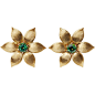 La Perla Garden Jewels Gold & Green Topaz Flower Earrings : See this and similar La Perla earrings - These daisy-shaped jewel earrings are made in 18kt, 750/000 gold and green topazes. A special brilliance cut infuses th...