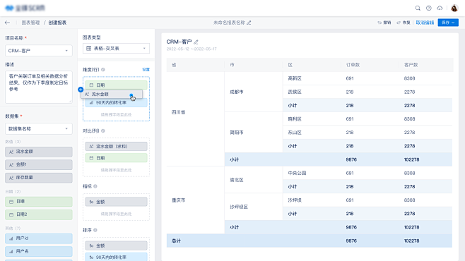 BI-图表管理-创建报表-已输入