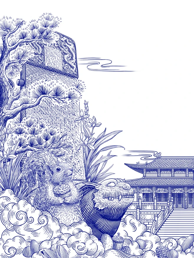 包装插画 | 用版画风格描绘孔庙文化 -...