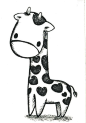 嘻嘻，插画版的小长颈鹿。