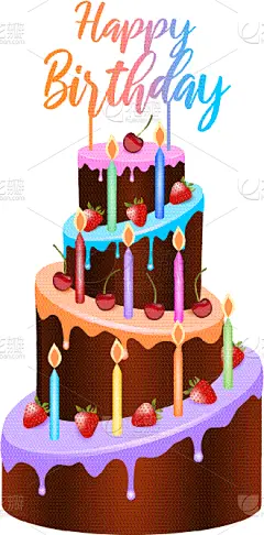 生日蛋糕,多色的,蜡烛,请柬,周年纪念,贺卡,蛋糕,问候,庆祝,装饰