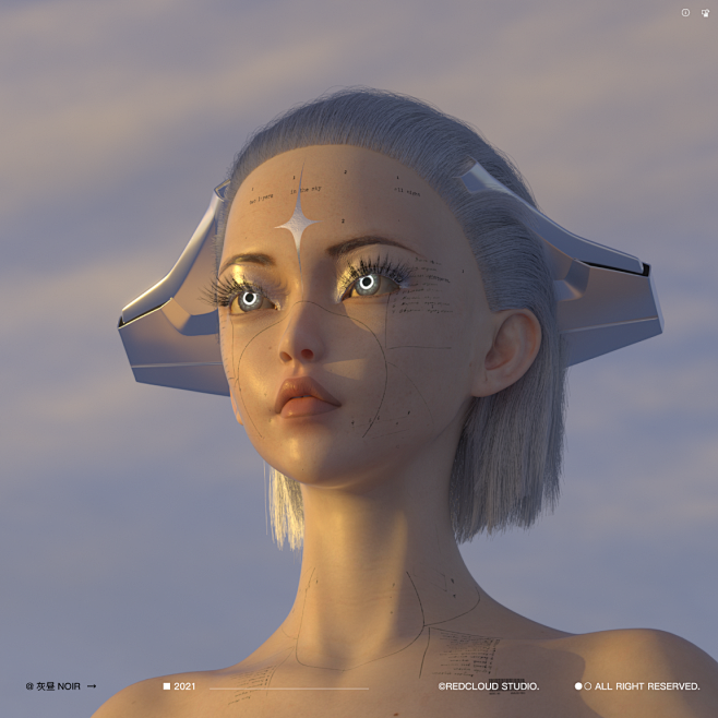 虚拟数字人星零-MODELk912三维人物生物灰昼 - 原创作品