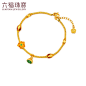 六福珠宝福满传家莲花黄金手链女款珐琅工艺足金计价G21TBGB0016-tmall.com天猫
