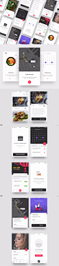 Food iOS App - Sketch file premium - Download now on Behance 高逼格 简约 简洁 MD设计