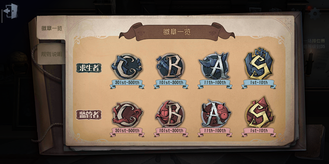 徽章一览界面【第五人格】