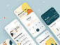 Serenity - Mobile App media player pattern abstact digital product illustrator figma calm meditation statistics analysis pastel toucan concept ui ux ios mobile app arounda