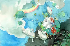 梦游兔  的插画 【王国大逆袭】漂流天鹅湖