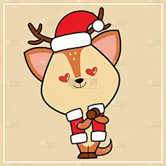 可爱的,计算机图标,可爱,古服装,鹿,举起手,人物插画,贺卡,休闲游戏