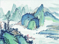 简单写意山水画作品欣赏