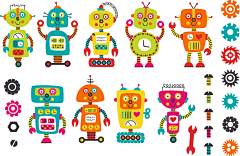 卡通可爱儿童森林机器人圣诞宇宙服饰包装背景图片印刷AI素材 (7)