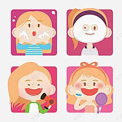 女生的脸部护肤日常 创意素材