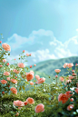 rose wallpapers 12 hd images rose hd picture, in the style of whimsical landscapes, rendered in cinema4d, light orange and sky-blue, canon ts-e 17mm f/4l tilt-shift, vibrant stage backdrops, beatrix potter, pastoral scenes