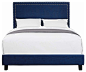 Picket House Furnishings Emery Upholstered Platform Bed, Blue, Queen contemporary-platform-beds