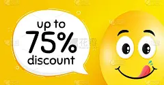 Up to 75% Discount. Sale offer price sign. Vector