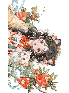 草莓女孩｜横屏电脑壁纸分享｜可爱多图 - 小红书