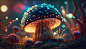 fantastic-wonderland-forest-landscape-with-mushrooms-flowers-ai-generative-2