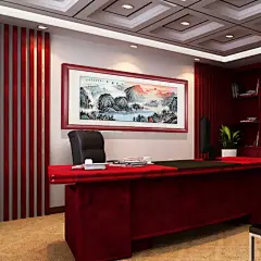 国画 字画 山水画客厅装饰画办公室风水挂画中式手绘真迹旭日东升-tmall.com天猫