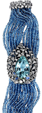 Sortilege de Cartier collection bracelet with aquamarine, aquamarine beads, moonstones, Tahitian pearl and diamonds
