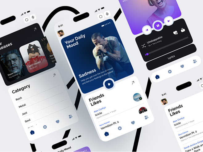 免费音乐app ui素材下载Figma源...