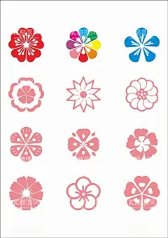 花朵  - 源文件下载【酷图网】春天,花,花朵,卡通花朵,梅花,矢量花朵,手绘花朵,桃花,桃花素材,桃花元素,樱花,装饰花,装饰图案