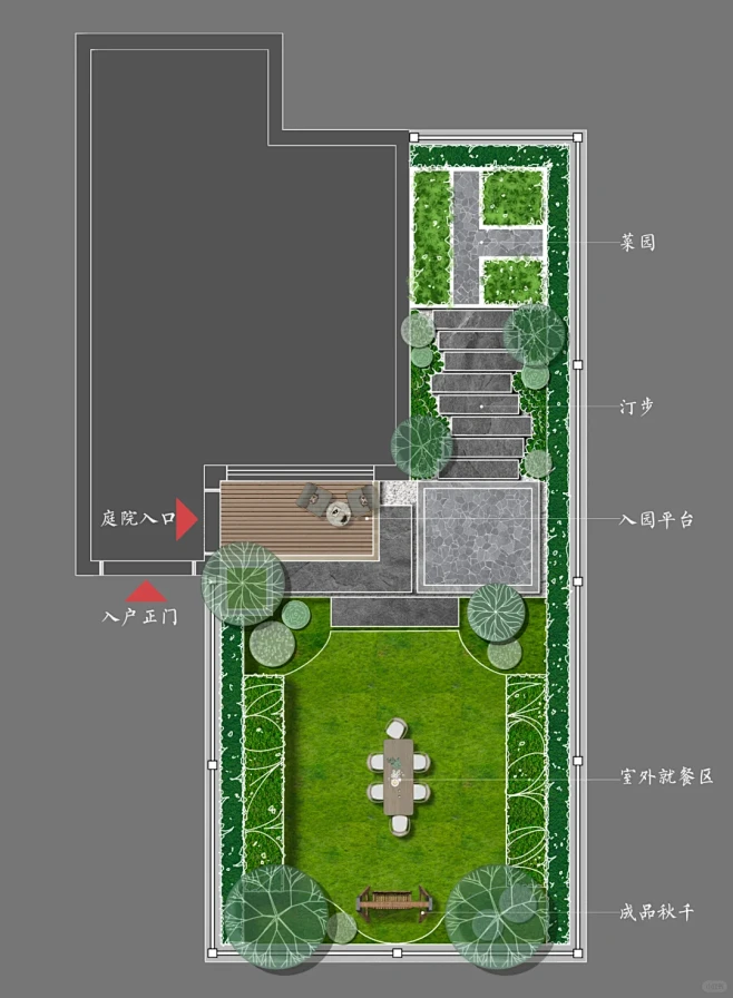 100张庭院平面设计分享——6.美式庭院-花瓣网