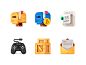 Medium-Sized Icons, part 9 signature crate box letter mailbox game gamepad joystick illustration icon