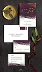 Modern burgundy wedding invitation suite with hints of gold. So pretty!