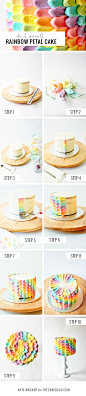 DIY Rainbow Petal Cake