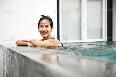 游泳池,女人,幸福,秒表,亚洲,自然美,漩涡,水,美,度假胜地