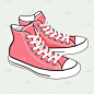 孤立的矢量卡通粉红色运动鞋
