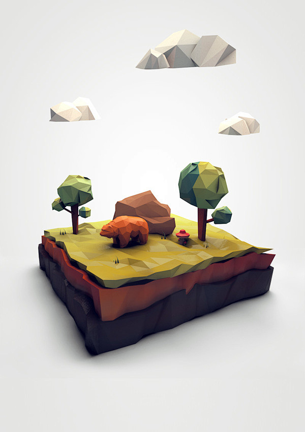 Low poly scene on Be...