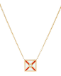 Code Flag Square Diamond Pendant Necklace - V
