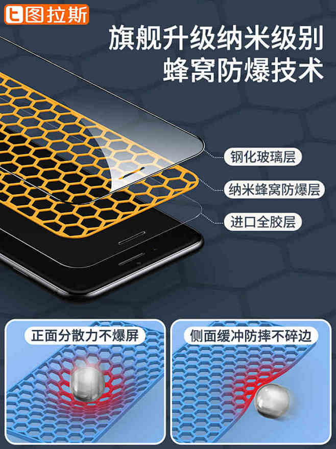 图拉斯苹果8Plus钢化膜iPhone7...