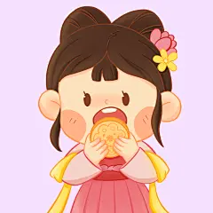 手绘可爱中秋节情侣头像