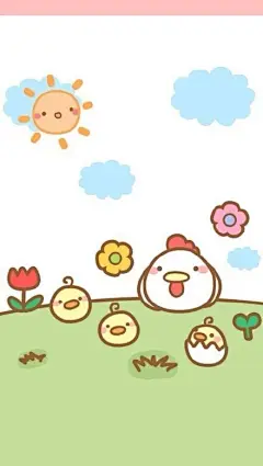 2013.12.8 #iphone壁纸# 童趣小鸡 主屏+锁屏 套图