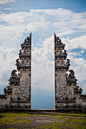 View from the door of The Big White Temple... Pura Lempuyang in Bali, Indonesia