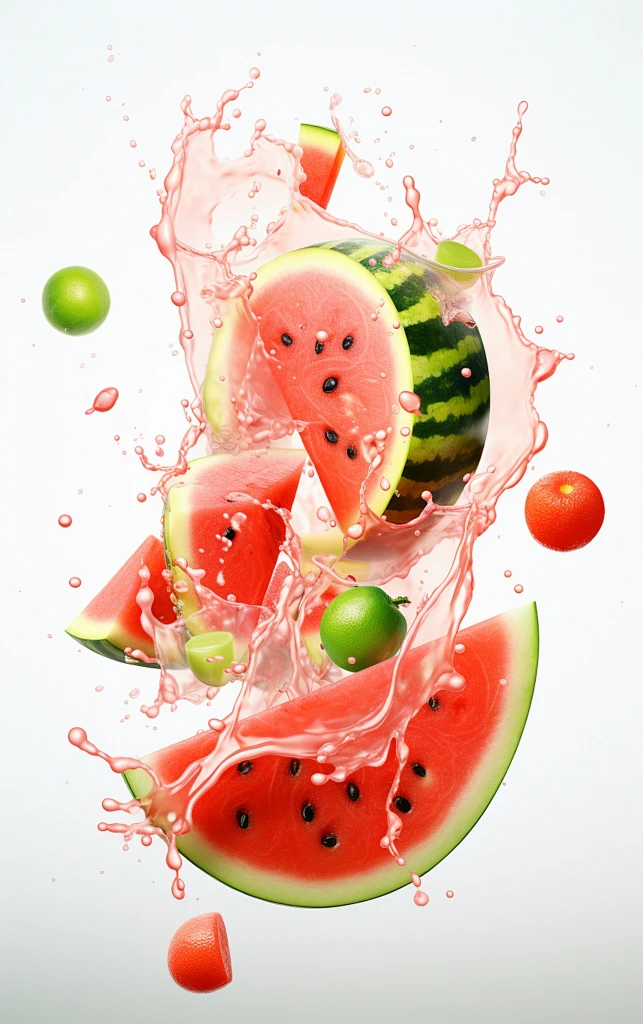 简约冰镇西瓜摄影图素材图片