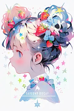 炫彩亮色夏季扁平风多巴胺女孩穿搭人物插画