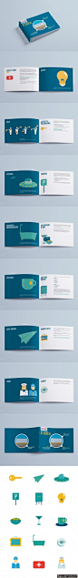 蓝色画册封面设计 创意画册设计创意手册设计 图标画册设计 企业画册 企业宣传册设计