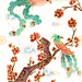 复古梅花凤凰鸟