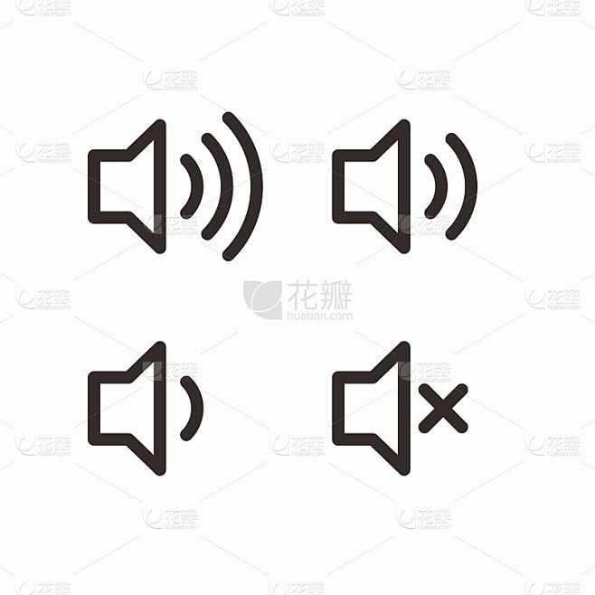 声音音量线图标设置向量eps