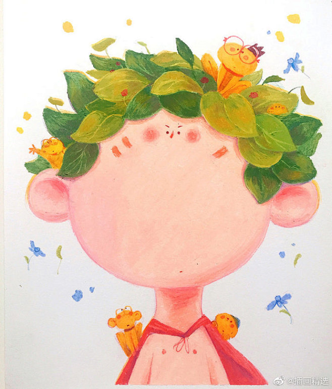 09:49:06hannah sun 人物油画棒插画插画-可爱到爆奶酪呀该采集也在
