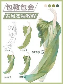 古风汉服衣袖绘画教程procreate ps - 小红书