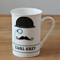 特价earl grey外贸出口原单米白色绅士陶瓷茶杯马克杯水杯子创意