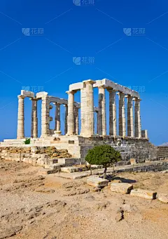 索尼恩,希腊,雅典,寺庙,海神波塞冬,海王神,廊柱,垂直画幅,天空,古董