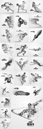 n2213创意动感抽象动态粒子运动人物形象插画图案eps矢量设计素材-淘宝网
