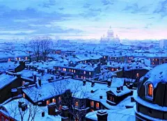 以假乱真的欧洲小镇雪景手绘插画_百科文章_百度百科