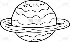 黑白卡通外星球