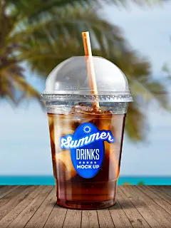 英文饮品奶茶塑料杯样机